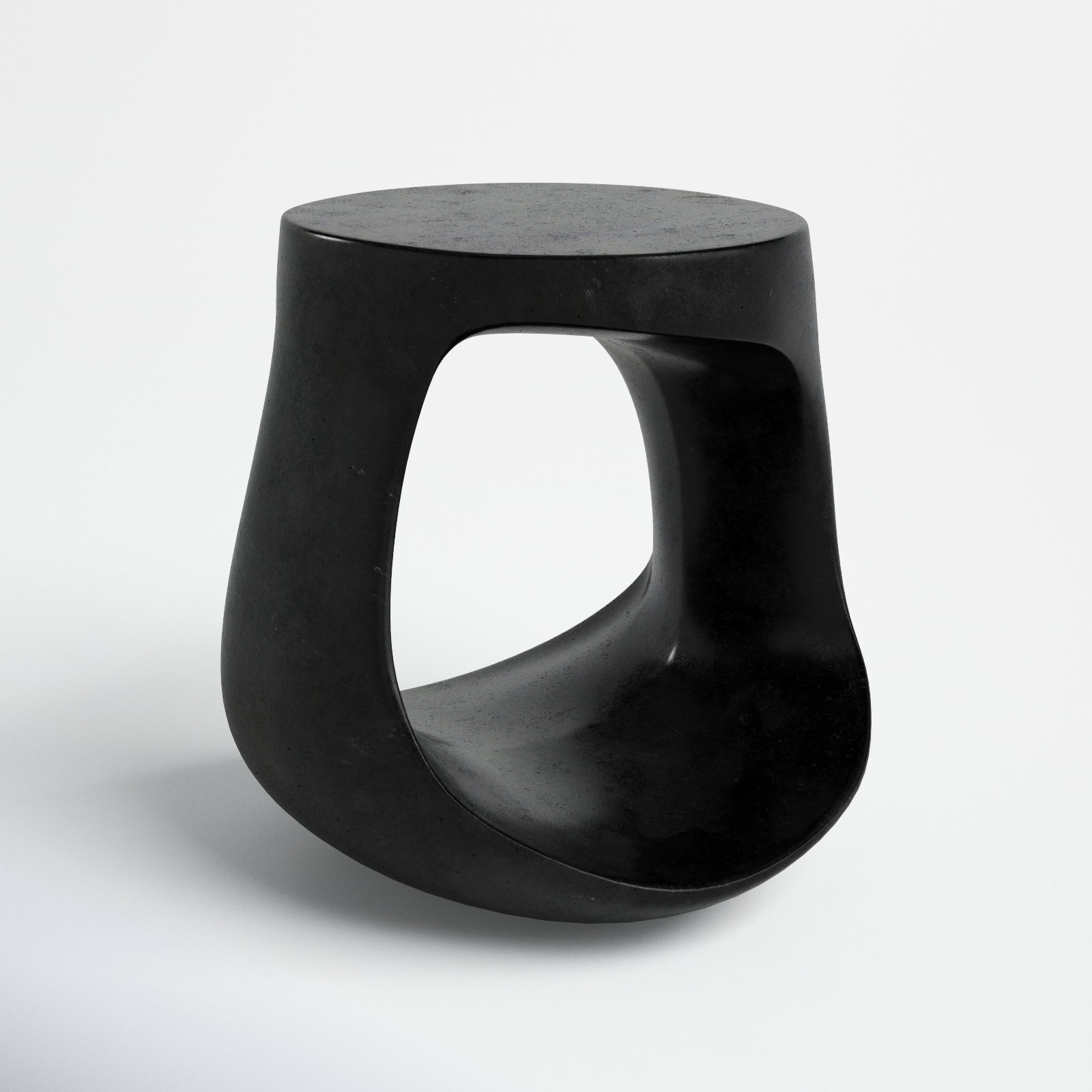 Trae Concrete Patio Bar Stool, Black