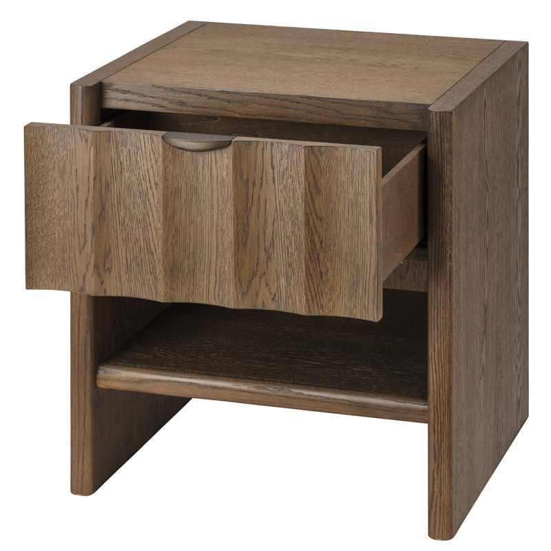 Finley 1 - Drawer Solid Wood Nightstand, Brown Sugar Oak