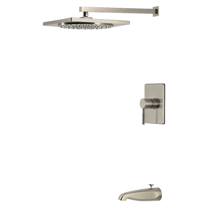 Kingston Brass Concord Single-Handle Pressure Balanced Tub and Shower Faucet, Brushed Nickel