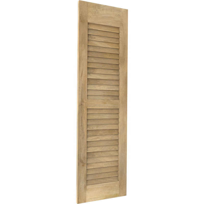 Americraft Two Equal Louver Shutters (Per Pair), Unfinished, 15", 72"