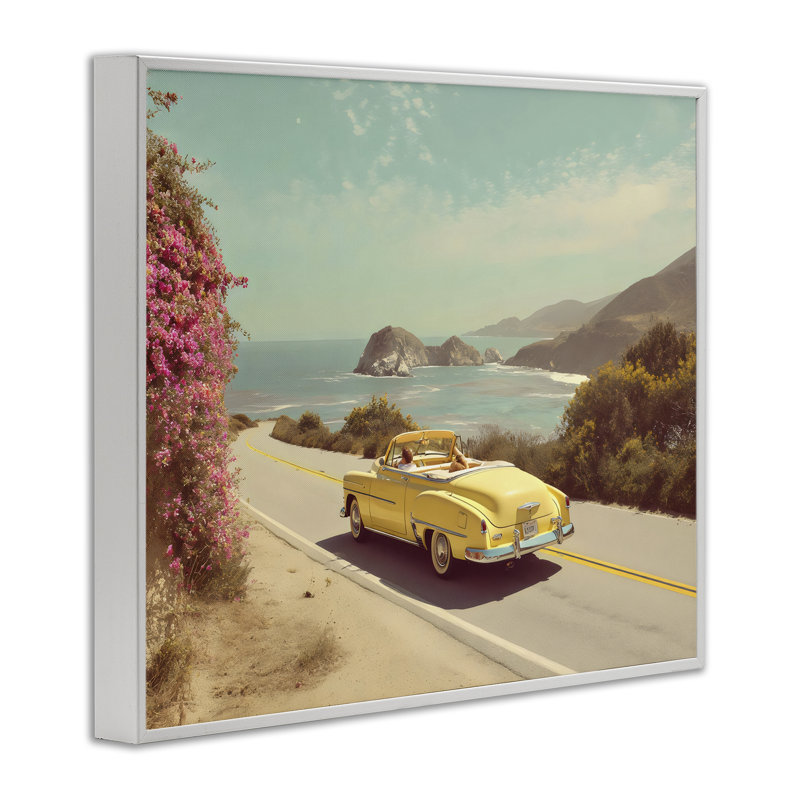 Giclée encadrée vintage jaune par Franklyn Gregory, 24 x 30, Coastal White Giclee Framed