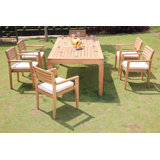Marsily Outdoor 11 - Piece Teak Dining Set