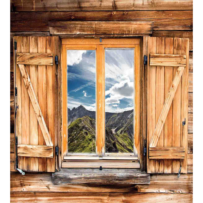 Mountain and Sky View Queen Duvet Cover Set