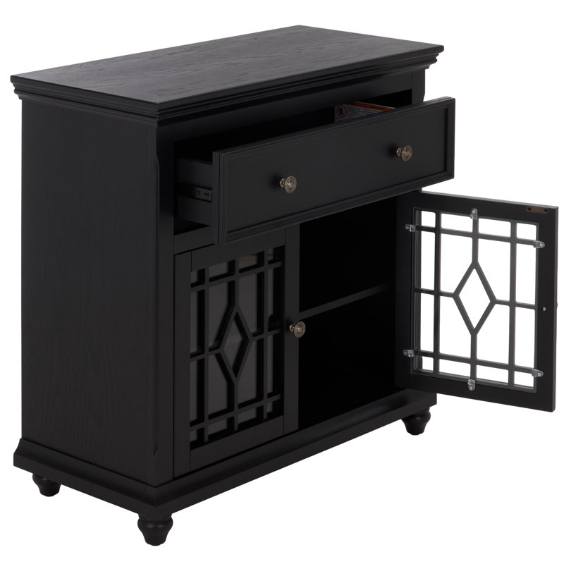 Ben 2 Door 1 Drawer Cabinet, Black