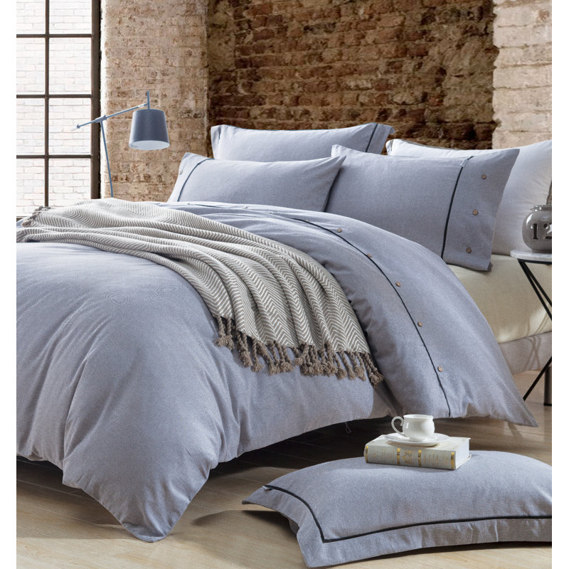 Moshe 100% Cotton Pillow Case, Grey, Set of 1