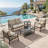 5-Piece Metal Patio Furniture Set, 4-Seat All-Weather Conversation Sofa With Coffee Table & End Table-2040295249-2040295250