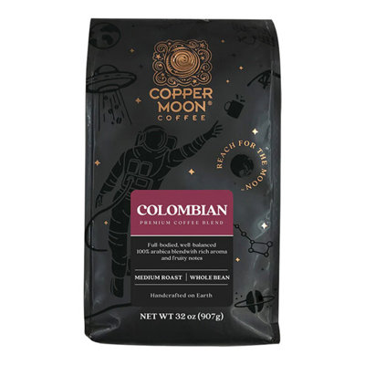 Copper Moon CoLombian BLend WhoLe Bean Coffee 2 Lb . WS-110CMWBCLMBN