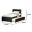Lit double Commodius avec similicuir espresso Rundle, noir-29674191-29674192