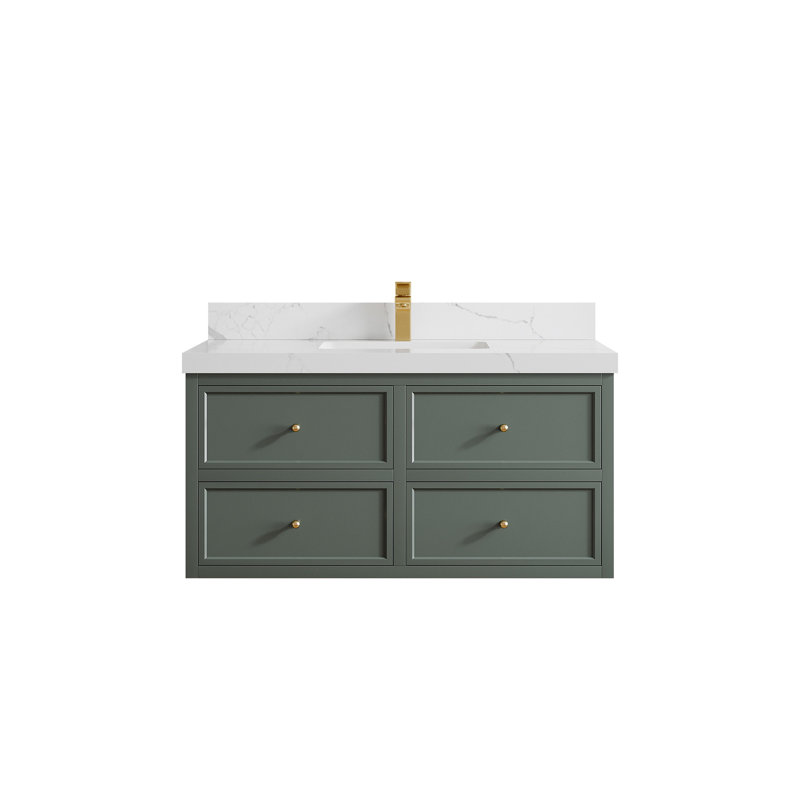 Meuble-lavabo simple 42 po Roswell, Calacatta Laza