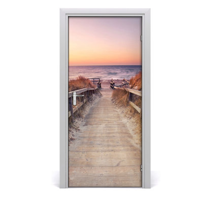 Path To Beach Door Decal