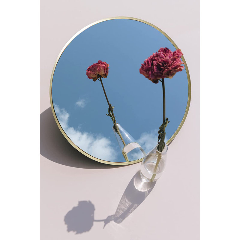 Miroir de salle de bain Alyster, 20 po x 20 po, Laiton