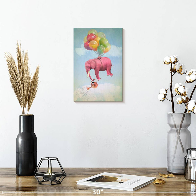 Éléphant flottant, H 12 po x l 8 po