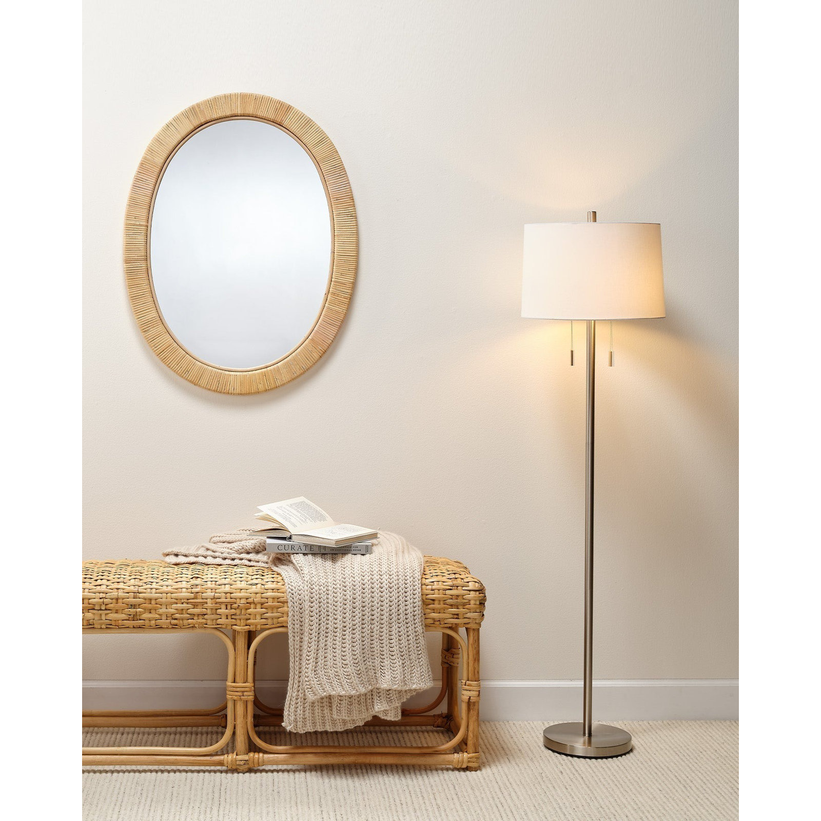 Senn 64'' Dimmable Floor Lamp, Matte Silver