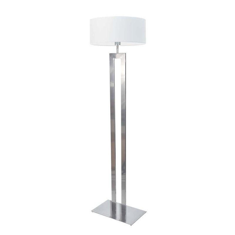 Artimizia 161cm Traditional Floor Lamp, White, Silver