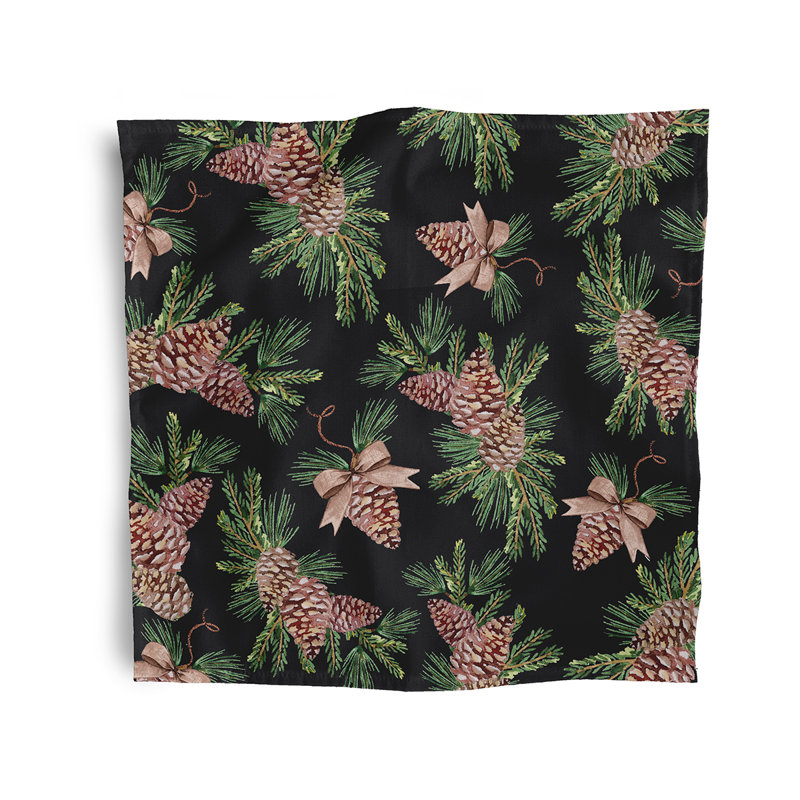 Cerese Greenery Napkins, Black