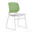 Ensemble de 4 chaises empilables modernes avec combinaison de couleurs blanc et vert, sièges en polypropylène et dossiers renforcés en fibre de verre, dimensions 18,9 x 19,7 x 34,45 pouces