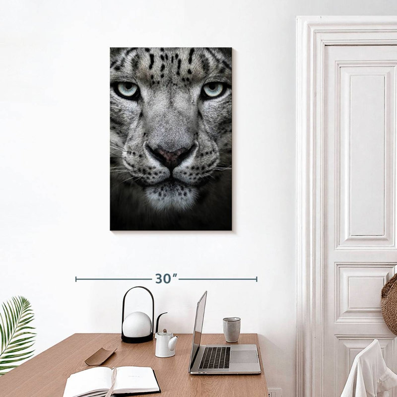 Brampt Snow Leopard Face, 30" H x 20" W