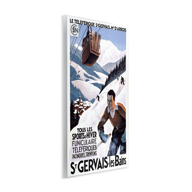 «Vintage Skiing Slopes», affiche par Marcus Jules, H 15 po x l 10 po