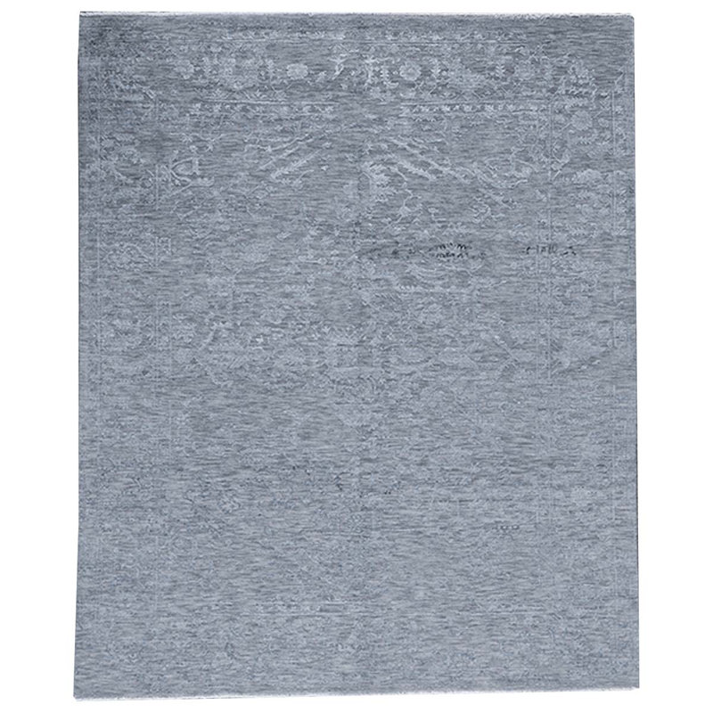 Tapis argent noué à la main de haute qualité