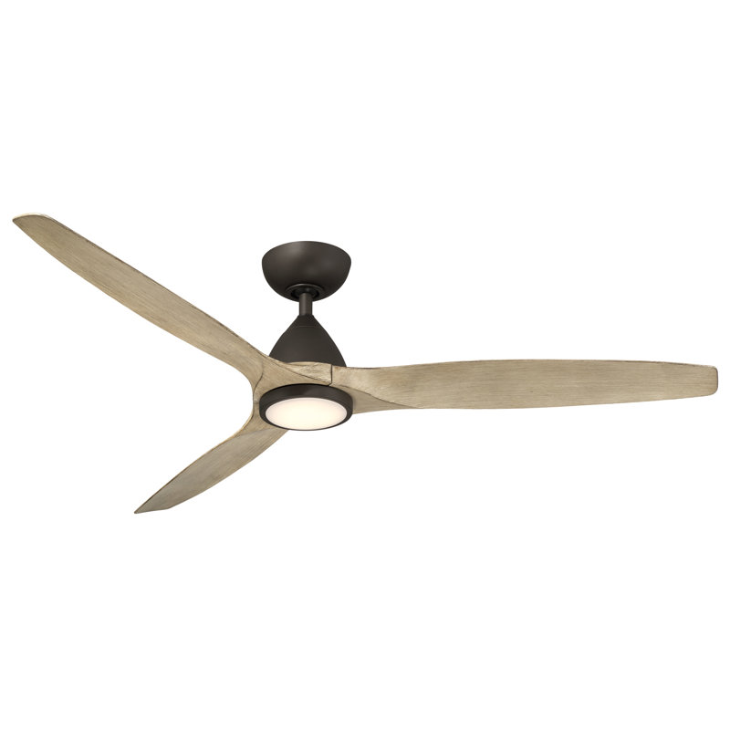 Skylark 3 - Blade Indoor/Outdoor Smart Ceiling Fan with Adjustable CCT 2700K-3000K-4000K-5000K LED Light Kit and Remote Control Included, Works With Alexa and iOS or Android App