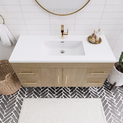 Tenshi 46.96'' Single Bathroom Vanity with Acrylic Top