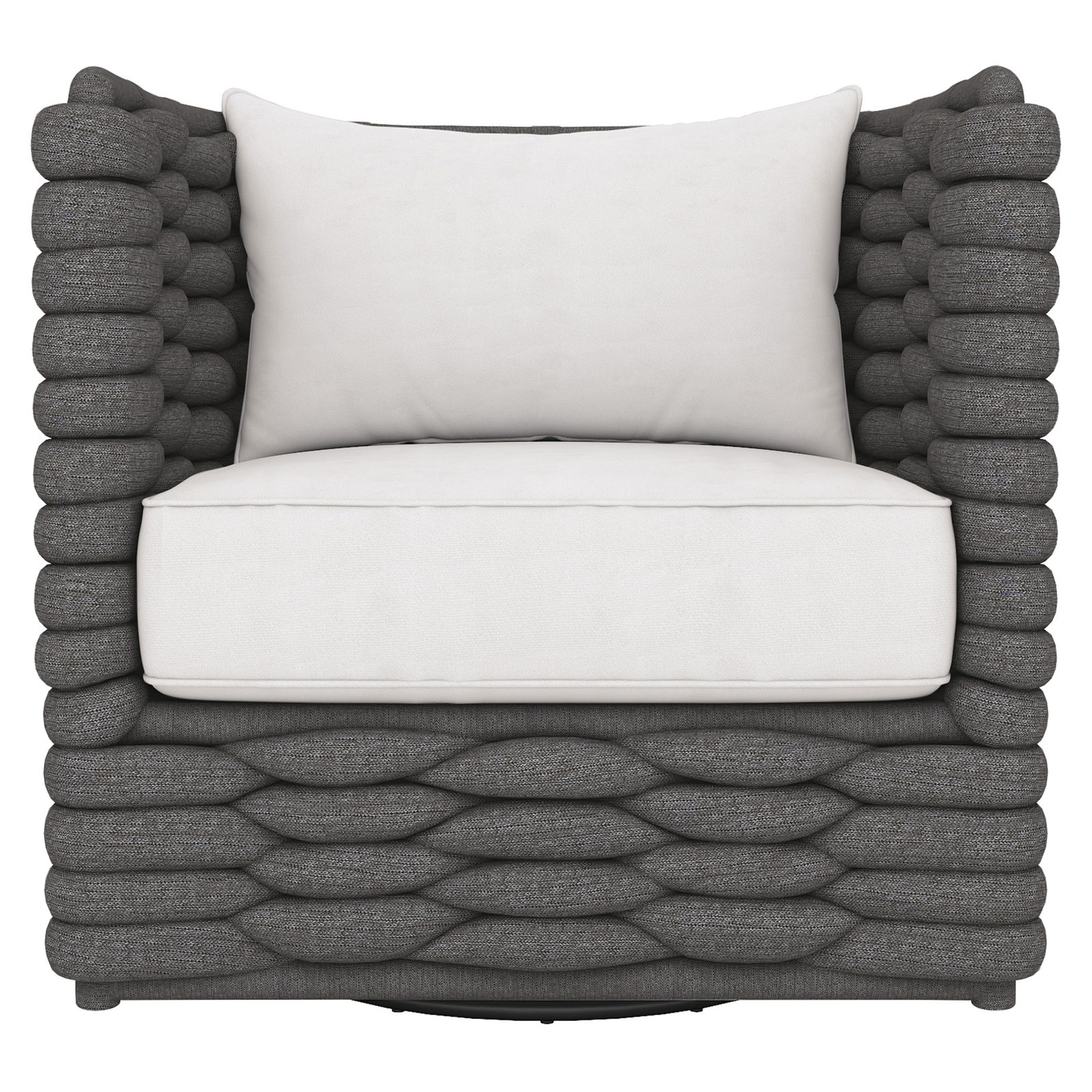 Bernhardt Wailea Outdoor Swivel Chair, Dark Gray