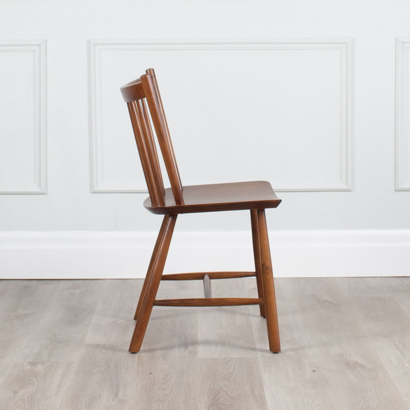 Besije Slat Back Wooden Side Chair, Walnut