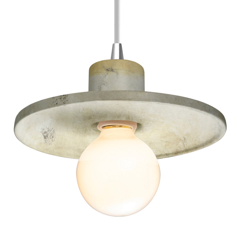 Luminaire suspendu simple Leni, Travertin Greco, Chrome poli