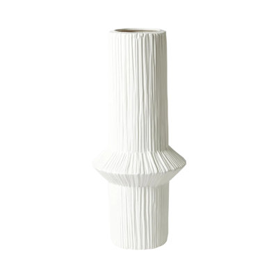 Ascending Ring Vase-Matte White-Low