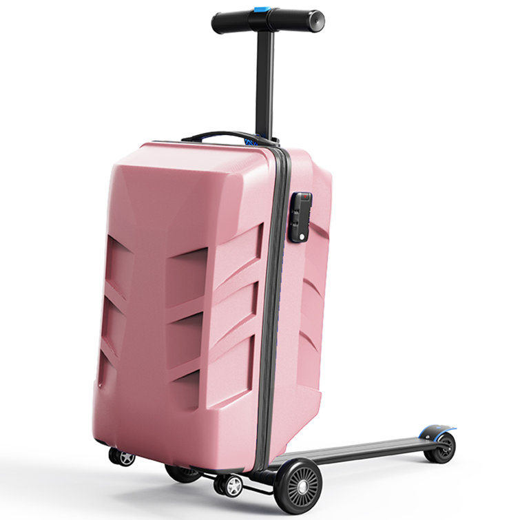 2-In-1 Scooter Suitcase - Kids and Adults Ride-On Luggage With Removable Handle, Airplane Approved Carry-On Trolley Case In 