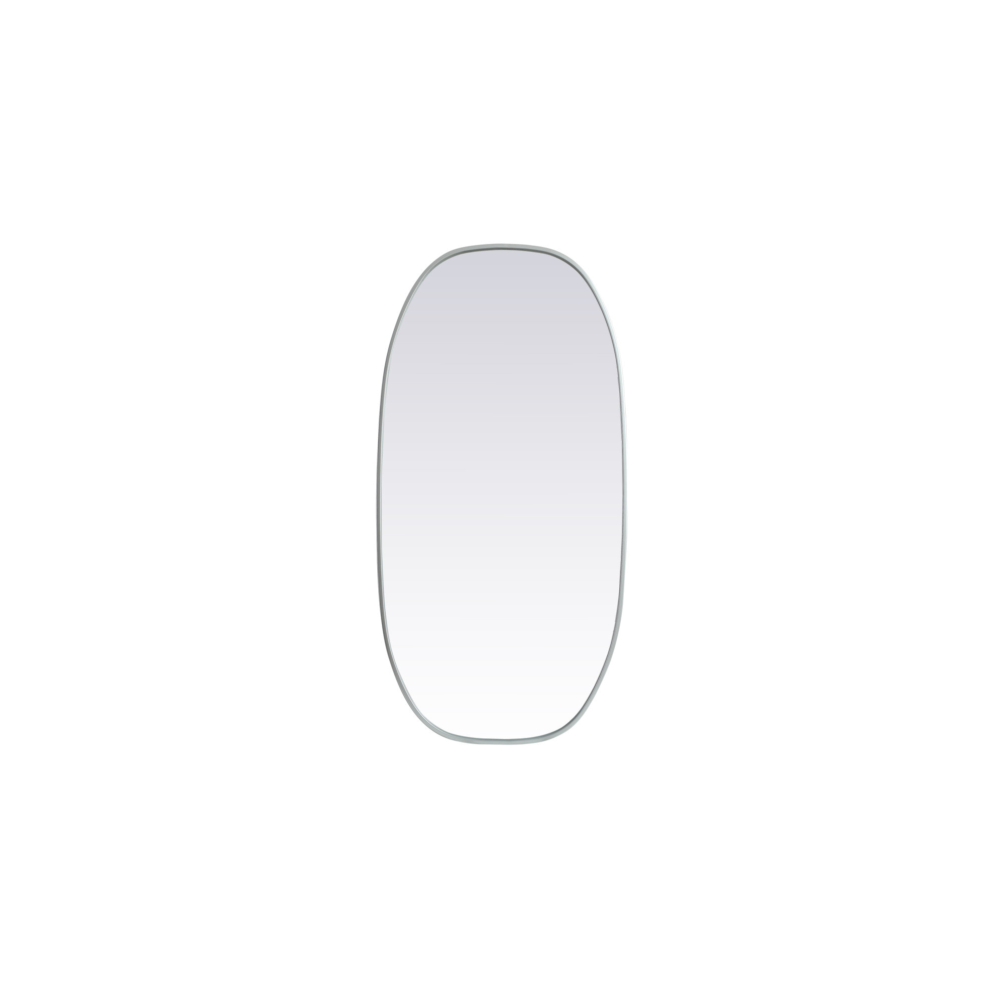 Bertin Metal Oval Wall Mirror, 48"  x 24" , Silver