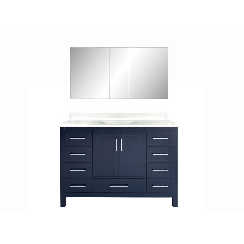Ensemble de meuble-lavabo simple 51 po avec miroir Gordan, Gris