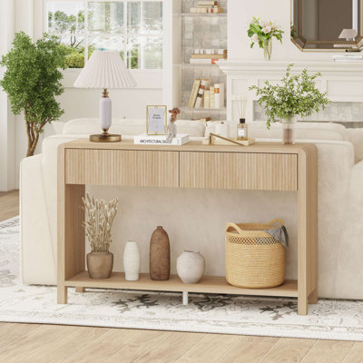 47.2'' Console Table With 2 Drawers, Wood Sofa Table For Entryway Hallway Living Room