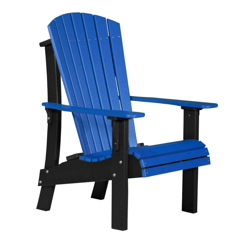 Zussen Outdoor Adirondack Chair, Blue/Black