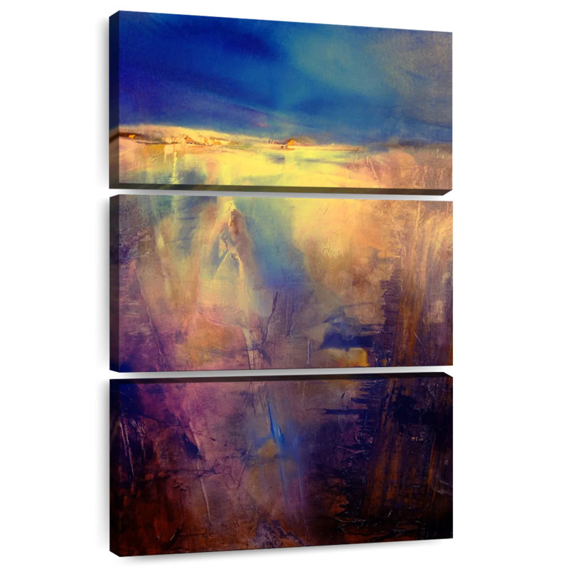 Avery Crossing Goldenes Land Vor Dunkelblauem Himmel, 23" H x 14" W