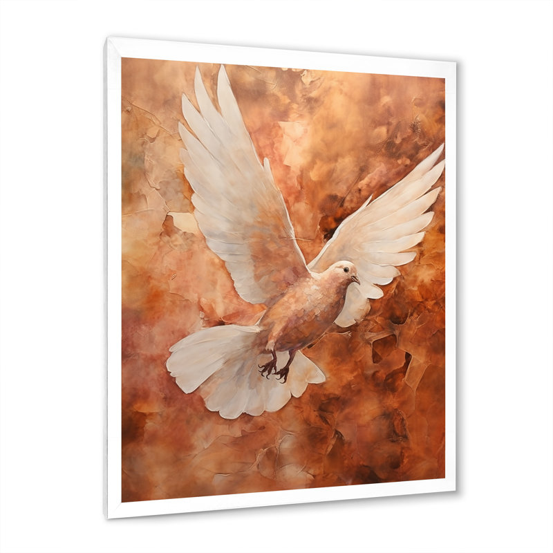 Cerulean Calm Graceful Dove III sur toile, Cadre simple blanc, H 32 po x l 24 po x P 1 po