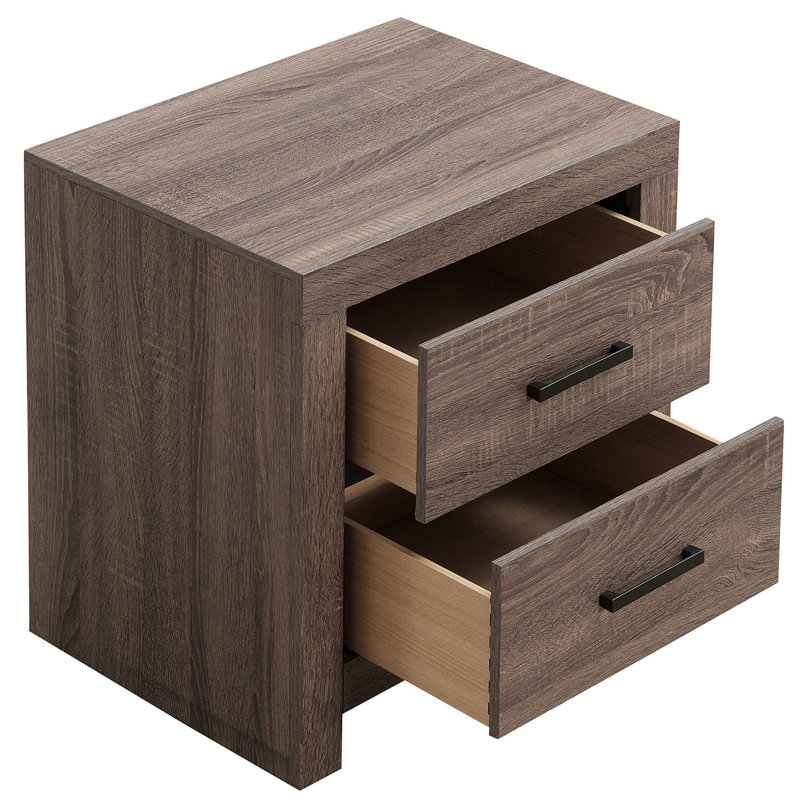 Ensemble de chambre avec grand lit 5 pièces Sherwood Barrel Oak, Cinq pièces : lit, table de chevet, commode, com