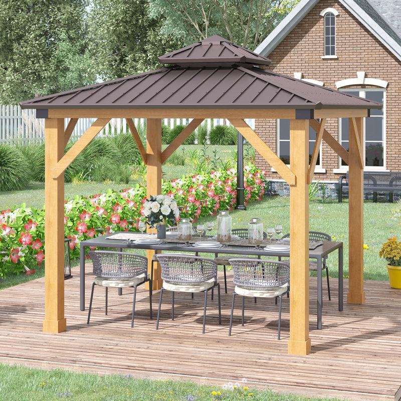 25 Ft. W x 25 Ft. D Solid Wood Hardtop Gazebo