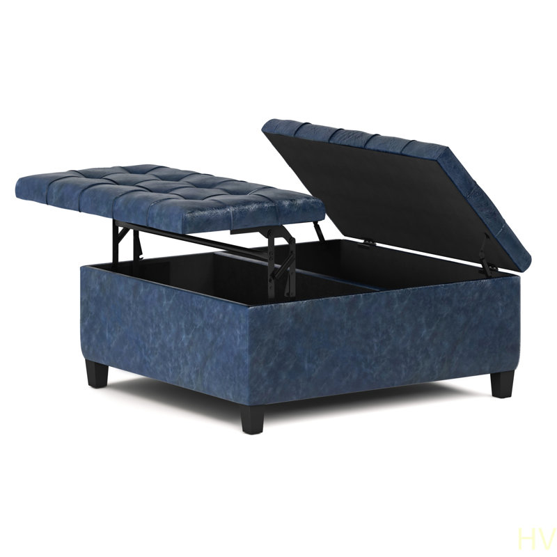 Harrison -  Table Storage Ottoman, Navy Blue