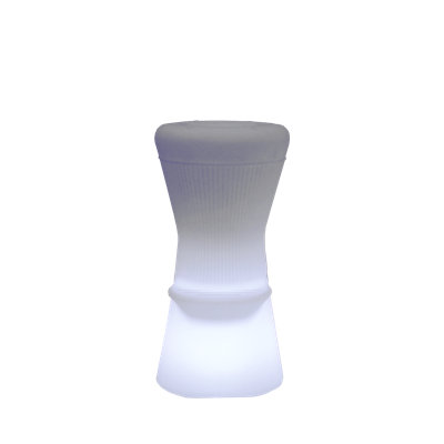 30" USB and Solar Rechargeable LED Illuminated Outdoor Bar Stool, RGB Dimmable w/ Remote