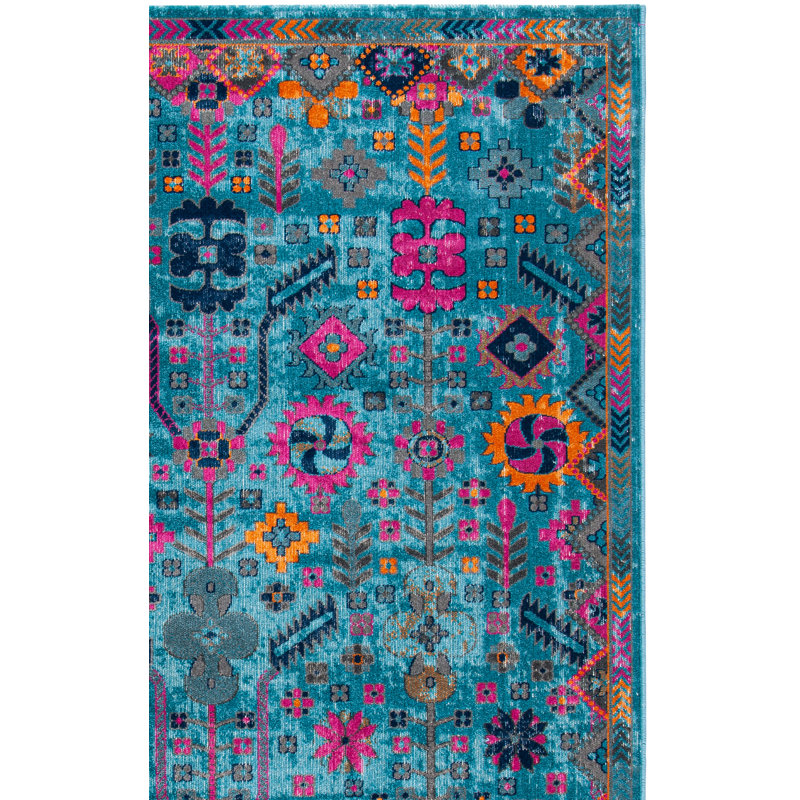 Tapis oriental bleu / brun Villanova, Rectangle 9 pi x 12 pi