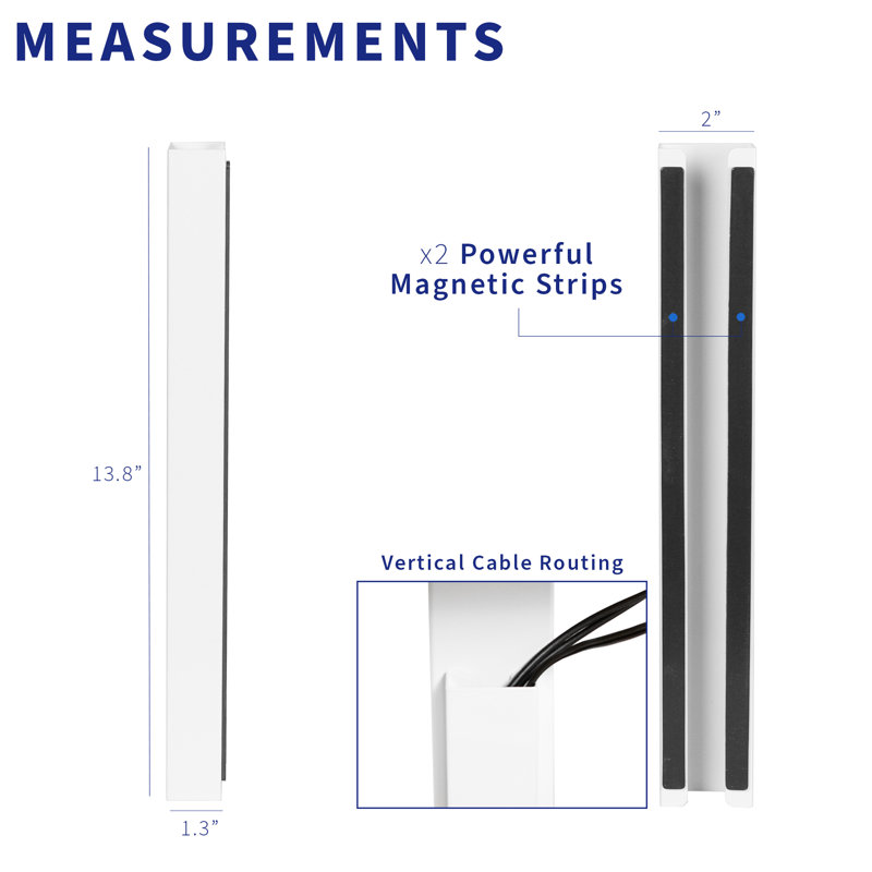 Rangement magnétique vertical pour câbles, Blanc