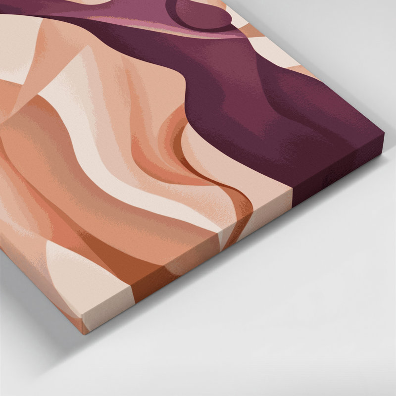 Abstrait art figuratif beige sur toile 38, H 8 po x l 8 po
