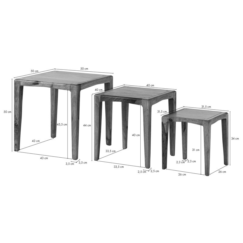 Ancona 3 Piece Nest of Tables
