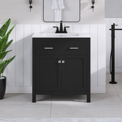 Ensemble de meuble-lavabo autoportant 30 po avec comptoir en céramique 30 po