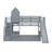 Castle-Style Bunk Bed Featuring Two Drawers, Three Shelves, And A Slide-1565398321-1565398320