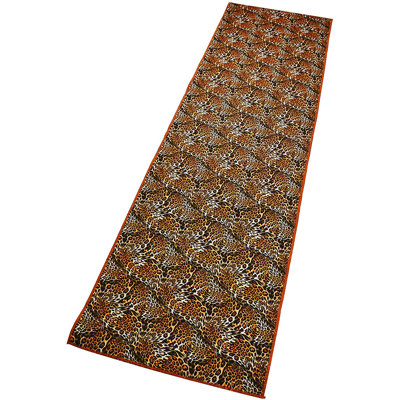 Tapis imprimé d'inspiration naturelle, antidérapant, sans poils et léger.