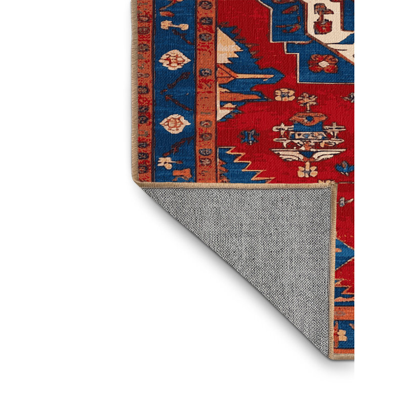 Tapis brun turc lavable à la machine, Rond 7 pi