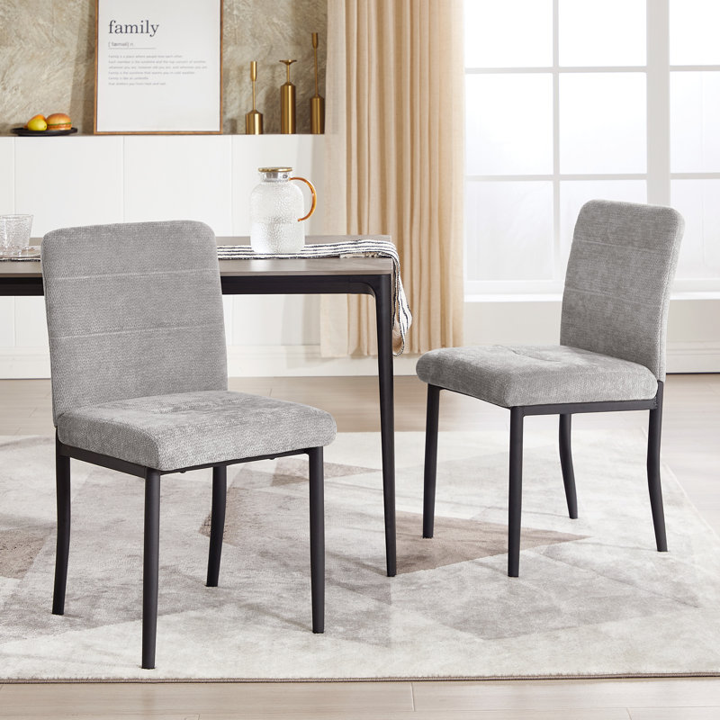 Chaise de salle à manger moderne avec pieds en métal, Gris