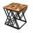 Ensemble de 2 tables de bout gigognes carrées 23 pièces, plateau en bois, brun et noir Jyme 25